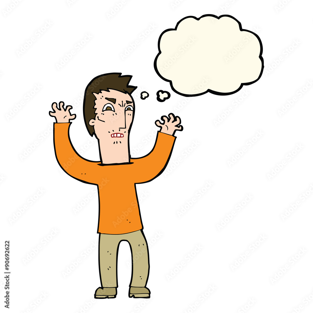 cartoon angry man with thought bubble cartoon angry man with thought bubble