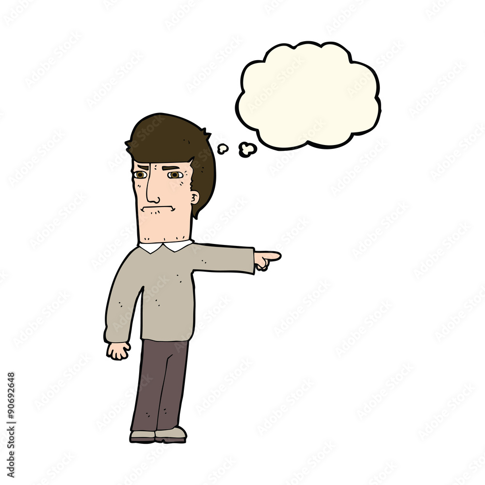 cartoon man pointing with thought bubble cartoon man pointing with thought bubble
