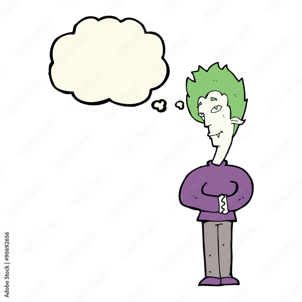 cartoon vampire with thought bubble cartoon vampire with thought bubble