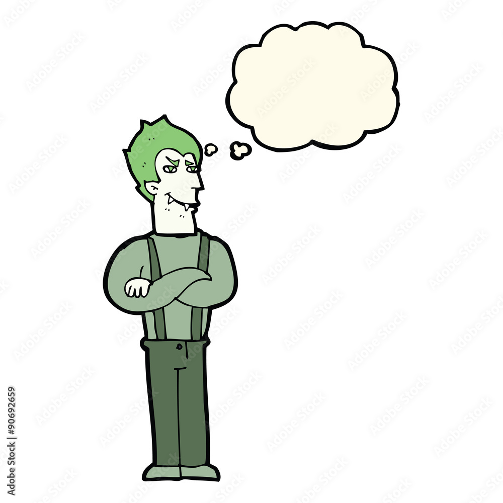 cartoon vampire with thought bubble cartoon vampire with thought bubble