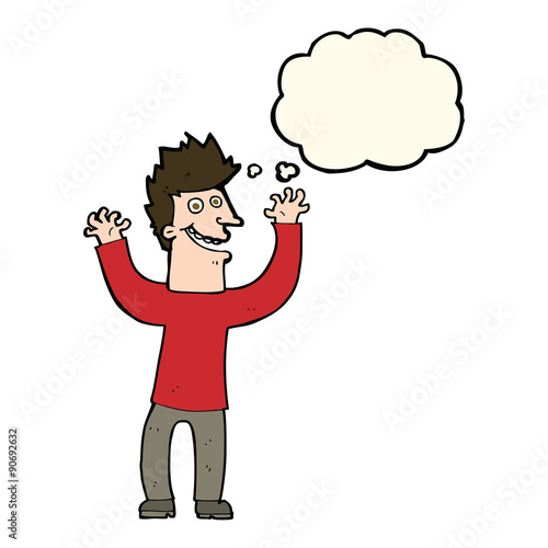 Wallpaper Mural cartoon excited man with thought bubble Torontodigital.ca