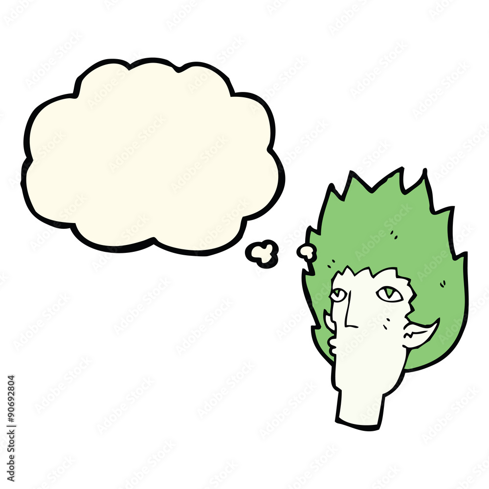cartoon vampire face with thought bubble cartoon vampire face with thought bubble