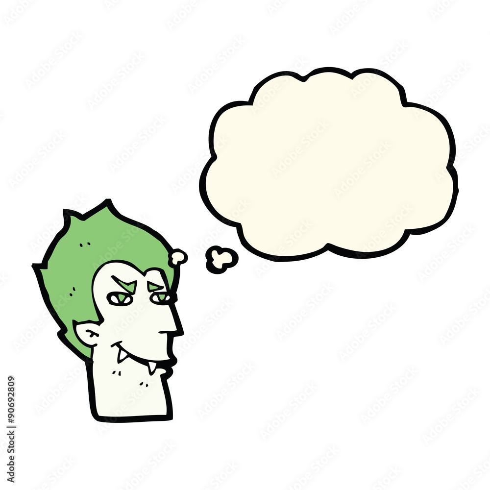 cartoon vampire face with thought bubble cartoon vampire face with thought bubble