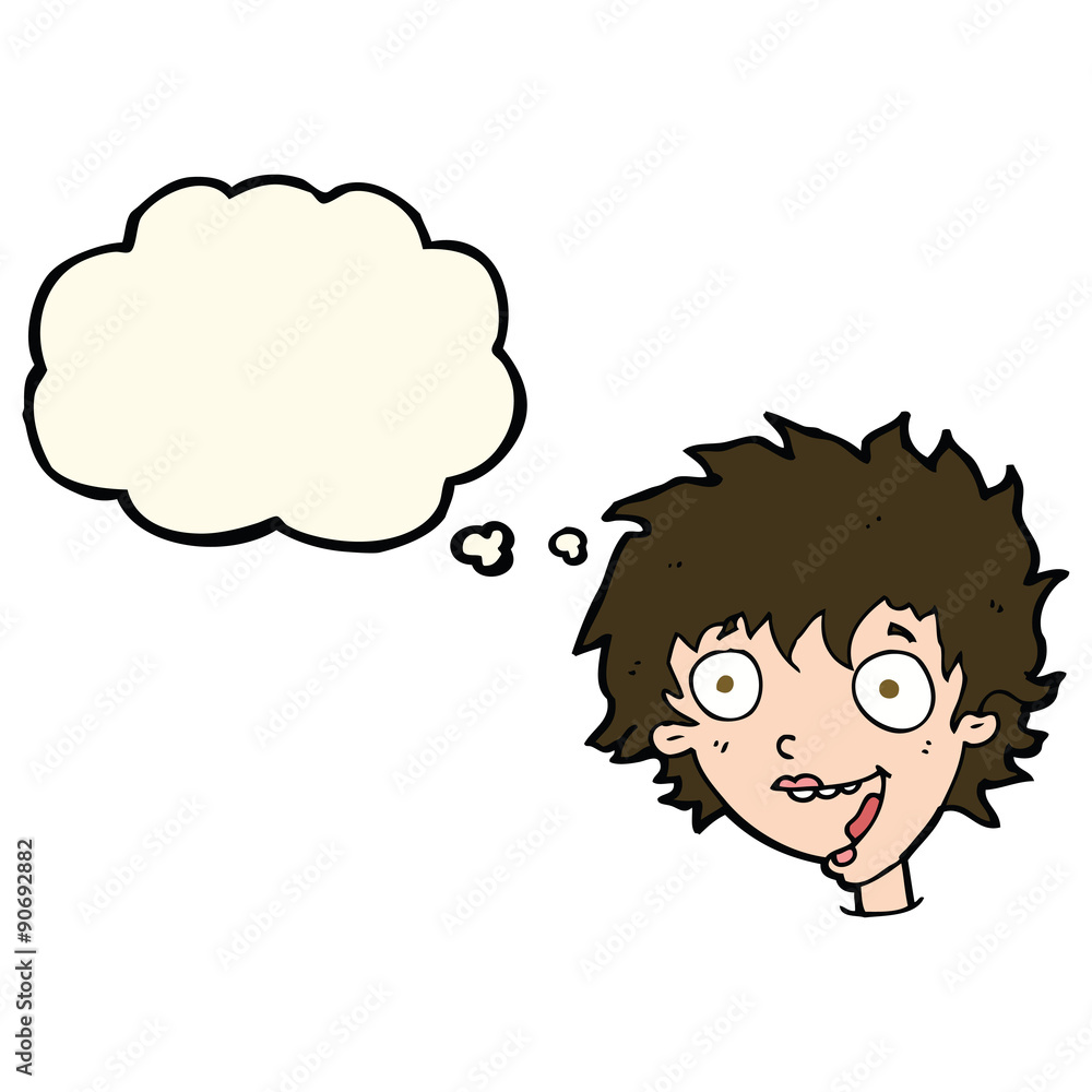 cartoon crazy excited woman with thought bubble cartoon crazy excited woman with thought bubble