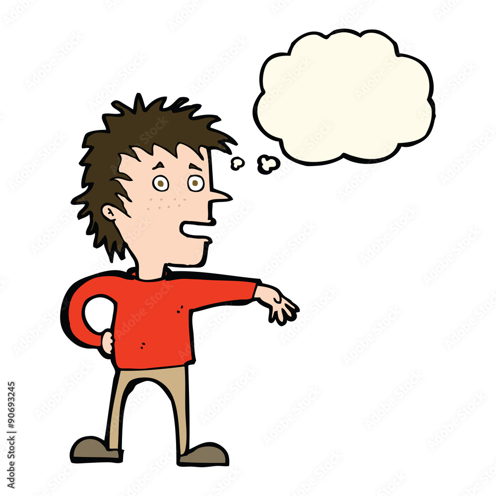 cartoon man making dismissive gesture with thought bubble cartoon man making dismissive gesture with thought bubble