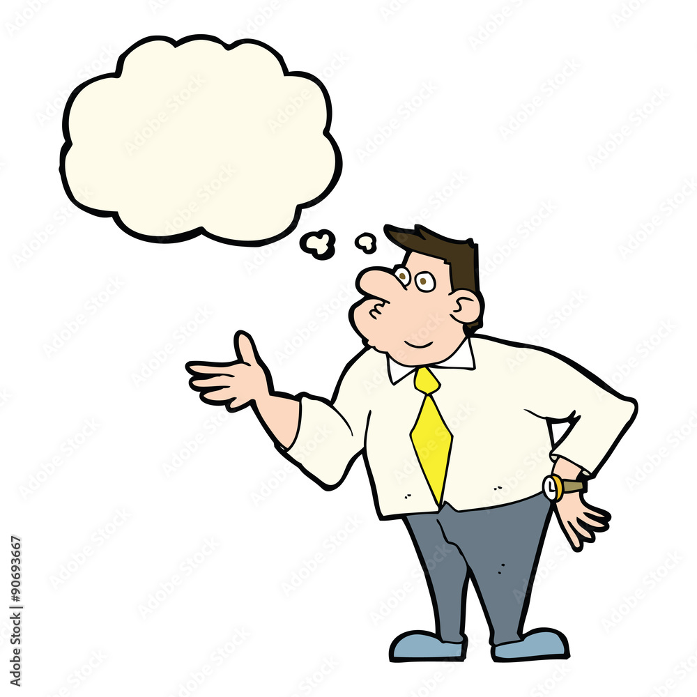 cartoon businessman asking question with thought bubble cartoon businessman asking question with thought bubble