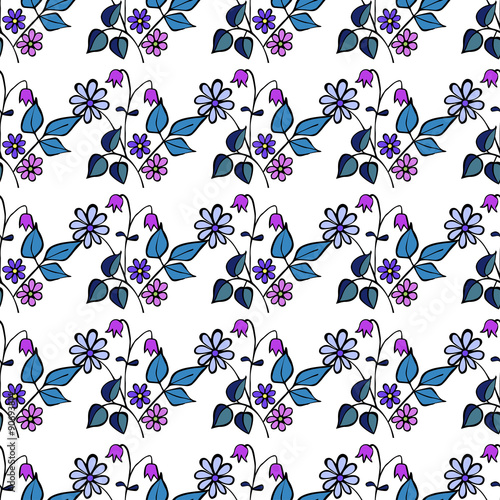 Seamless floral pattern on white background