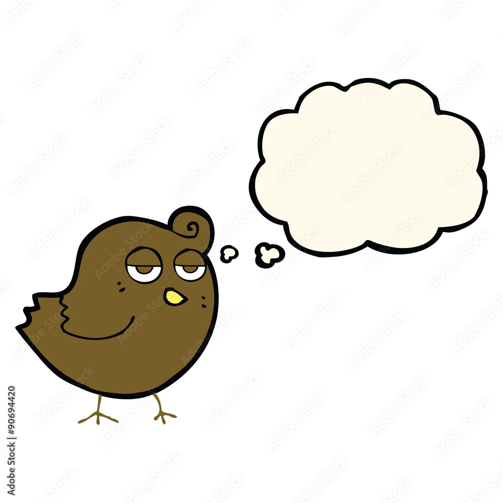 cartoon bird with thought bubble cartoon bird with thought bubble