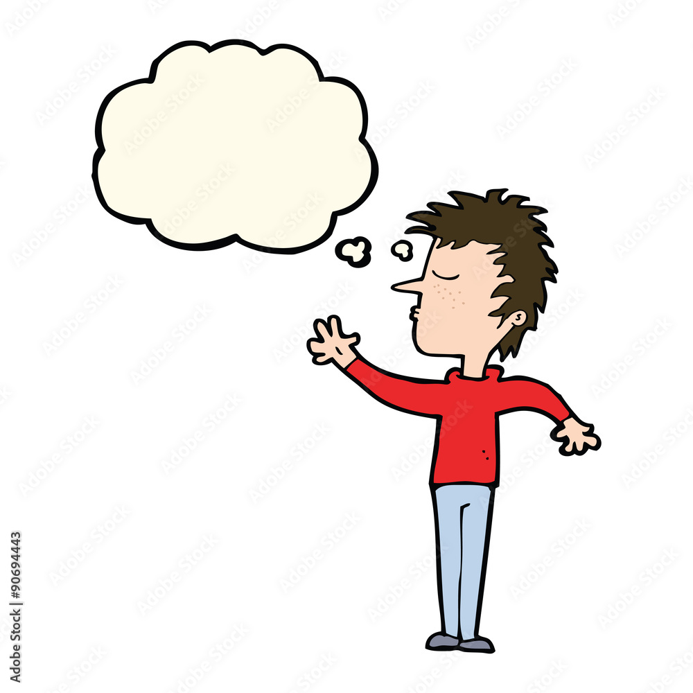 cartoon dismissive man with thought bubble cartoon dismissive man with thought bubble