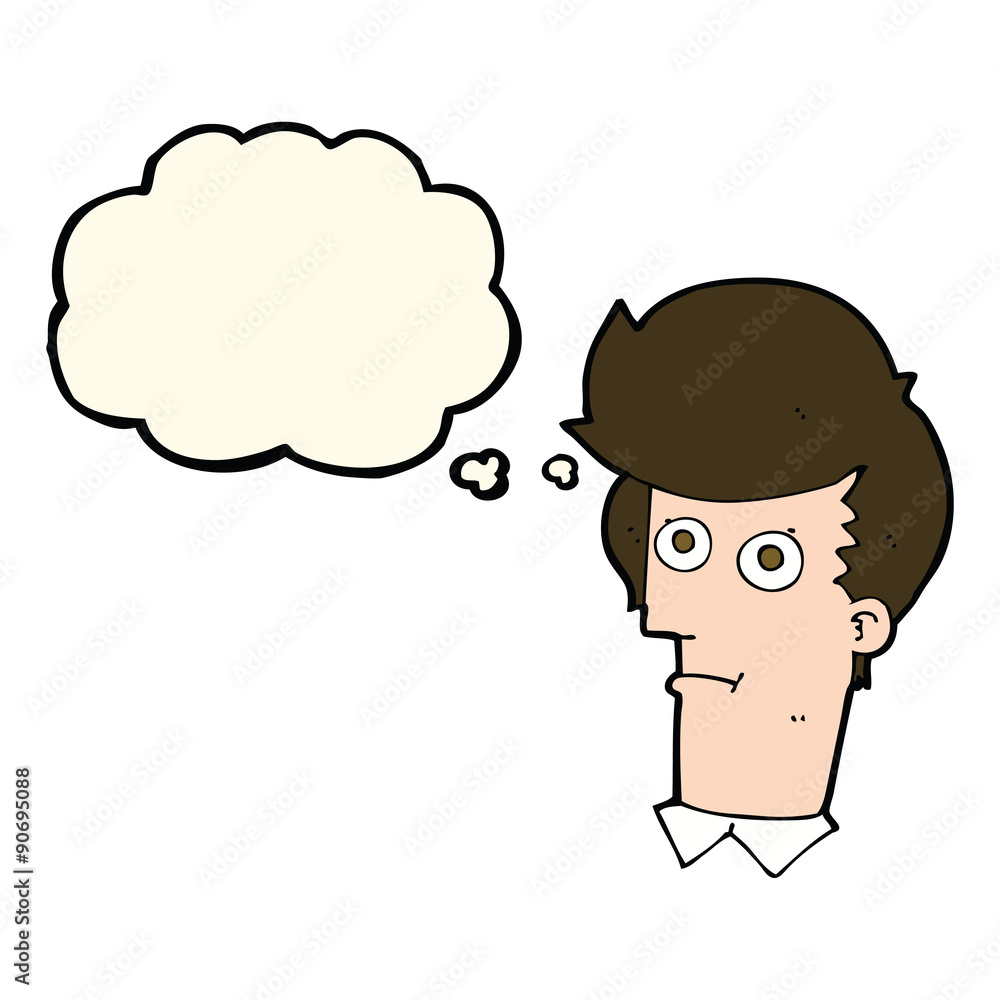 cartoon staring face with thought bubble cartoon staring face with thought bubble