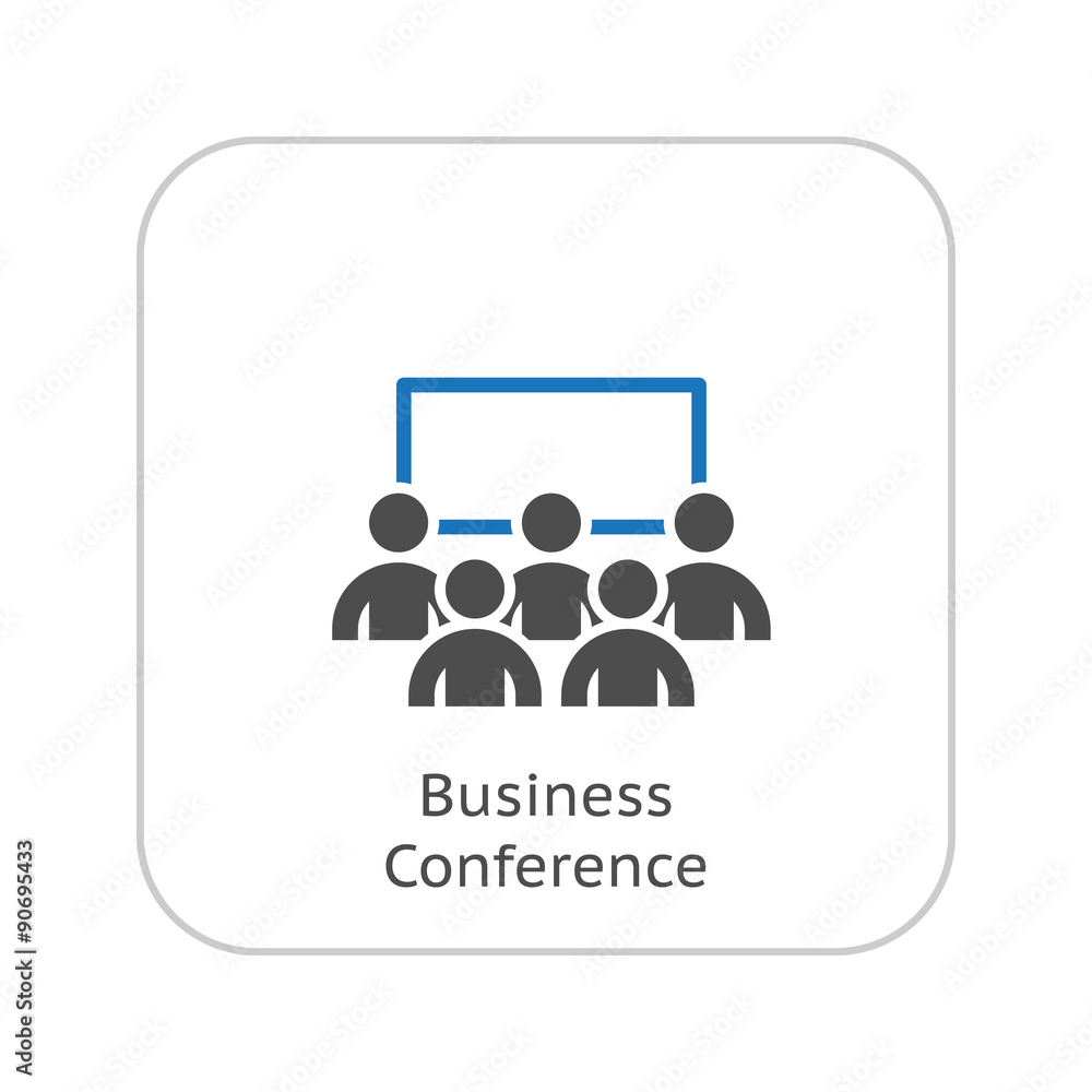Business Conference Icon. Online Learning. Flat Design. Business Conference Icon. Online Learning. Flat Design.