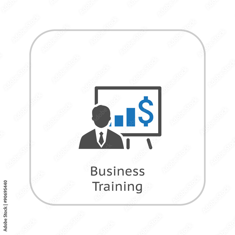 Business Training Icon. Online Learning. Flat Design. Business Training Icon. Online Learning. Flat Design.