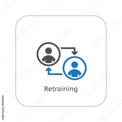 Retraining Icon. Business Concept. Flat Design.