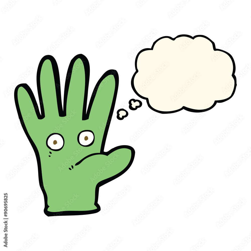 cartoon hand with eyes with thought bubble cartoon hand with eyes with thought bubble