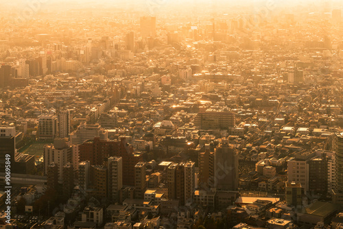Photography Tokyo cityscape at sunset