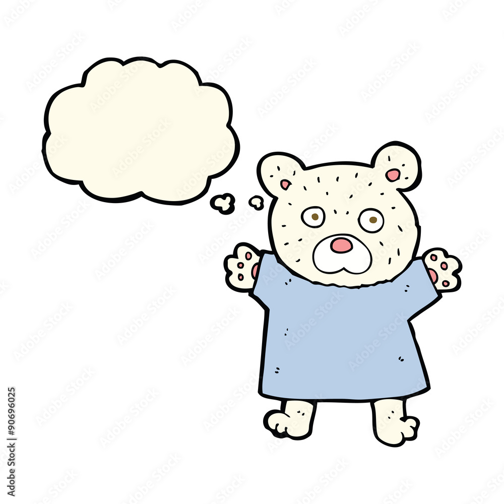 cartoon cute polar bear with thought bubble cartoon cute polar bear with thought bubble