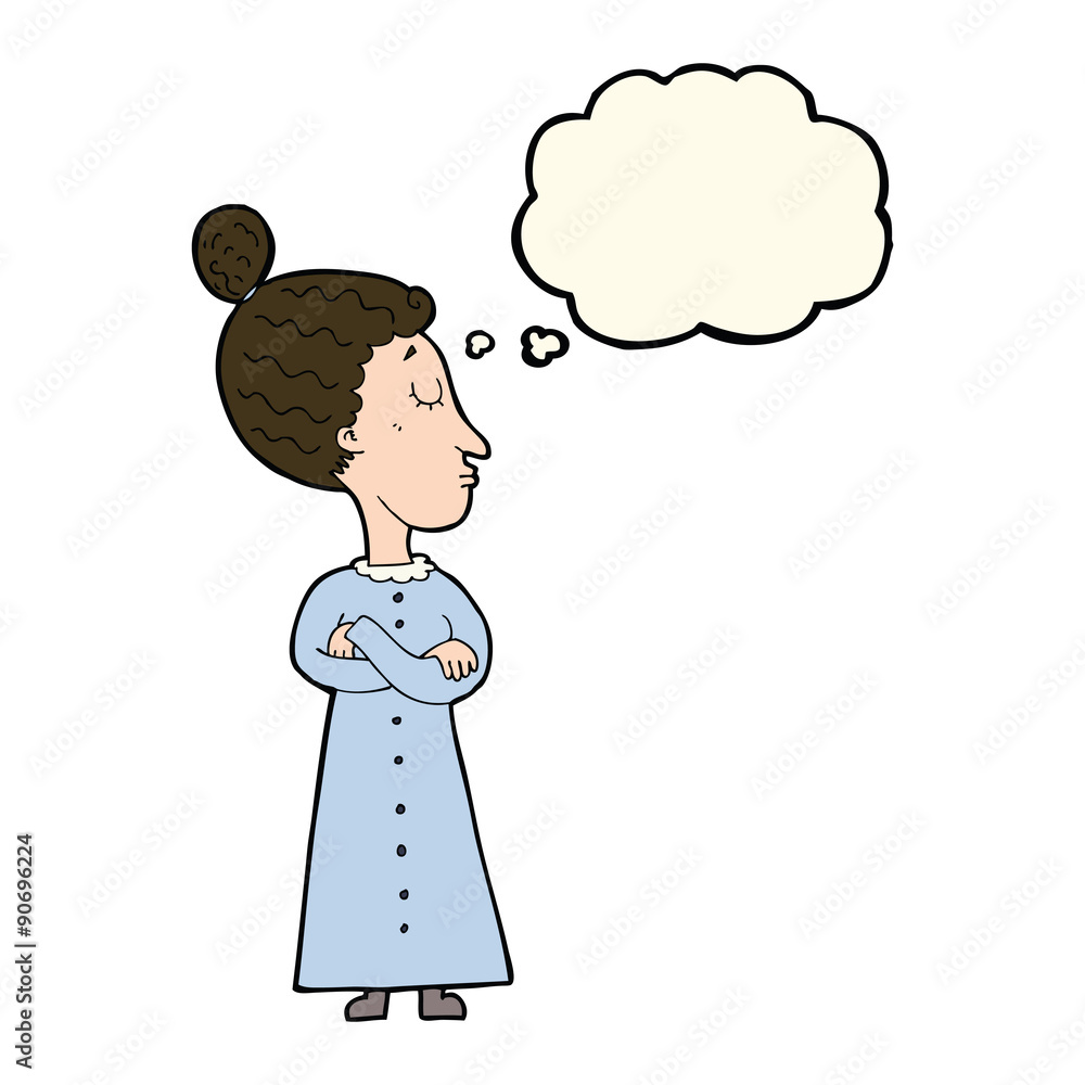 cartoon strict victorian teacher with thought bubble cartoon strict victorian teacher with thought bubble