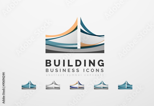 Set of real estate or building logo business icons