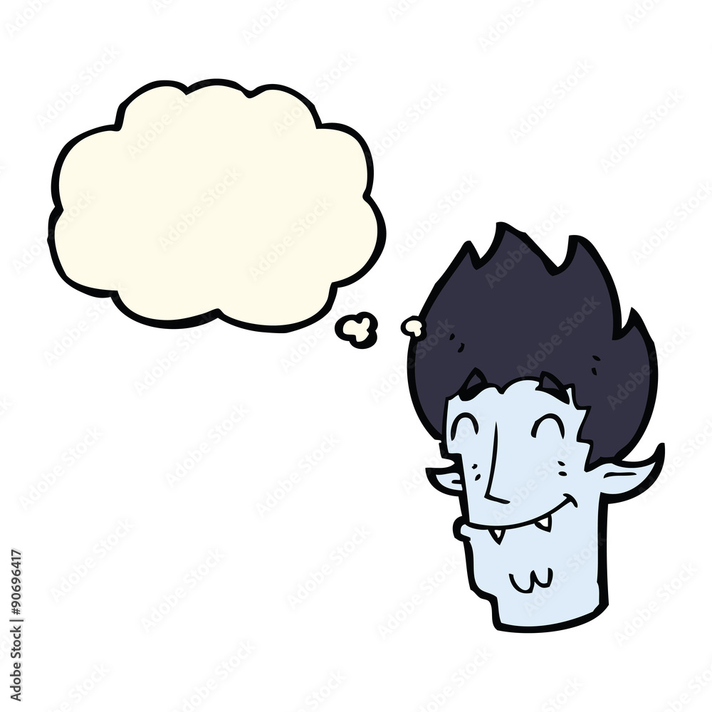 cartoon happy vampire head with thought bubble cartoon happy vampire head with thought bubble