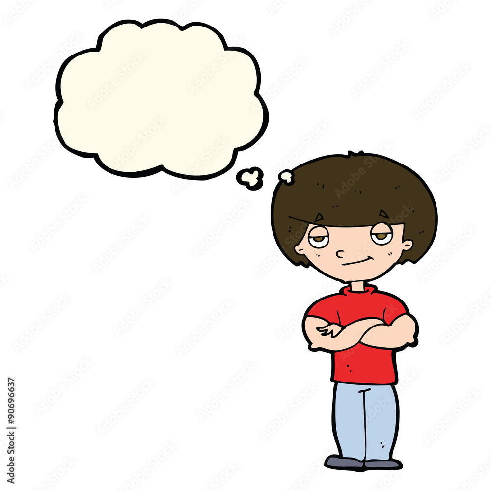 cartoon smug looking man with thought bubble cartoon smug looking man with thought bubble