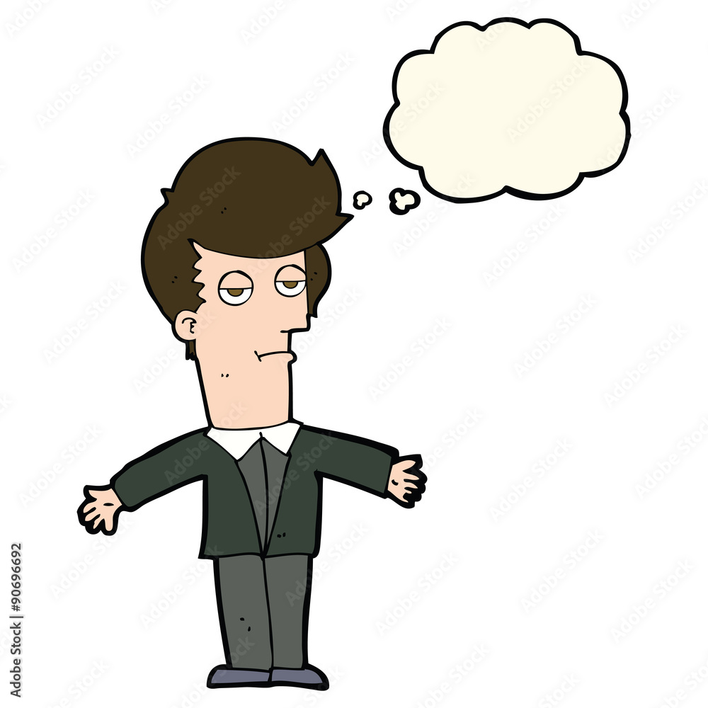 cartoon bored man with thought bubble cartoon bored man with thought bubble