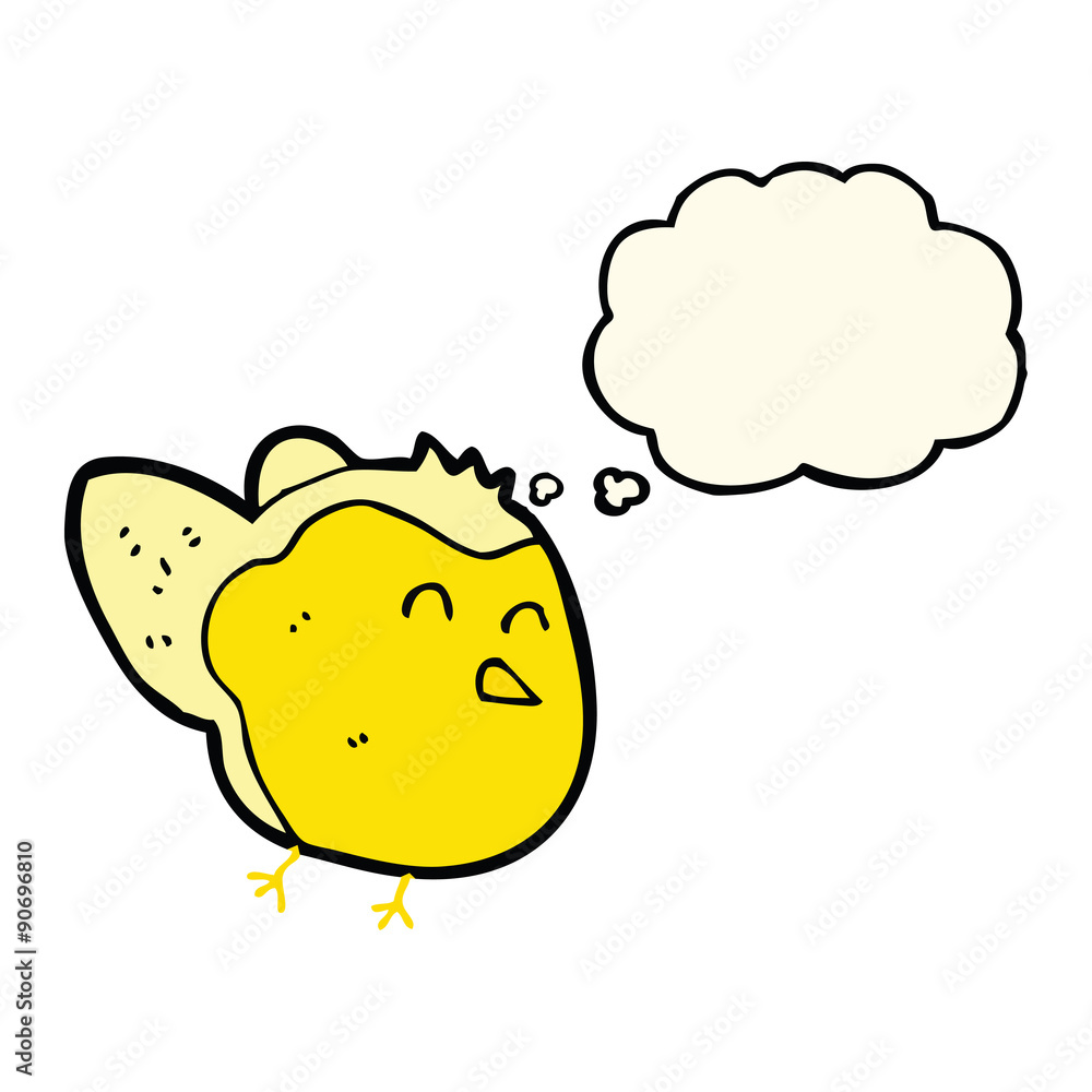 cartoon bird with thought bubble cartoon bird with thought bubble