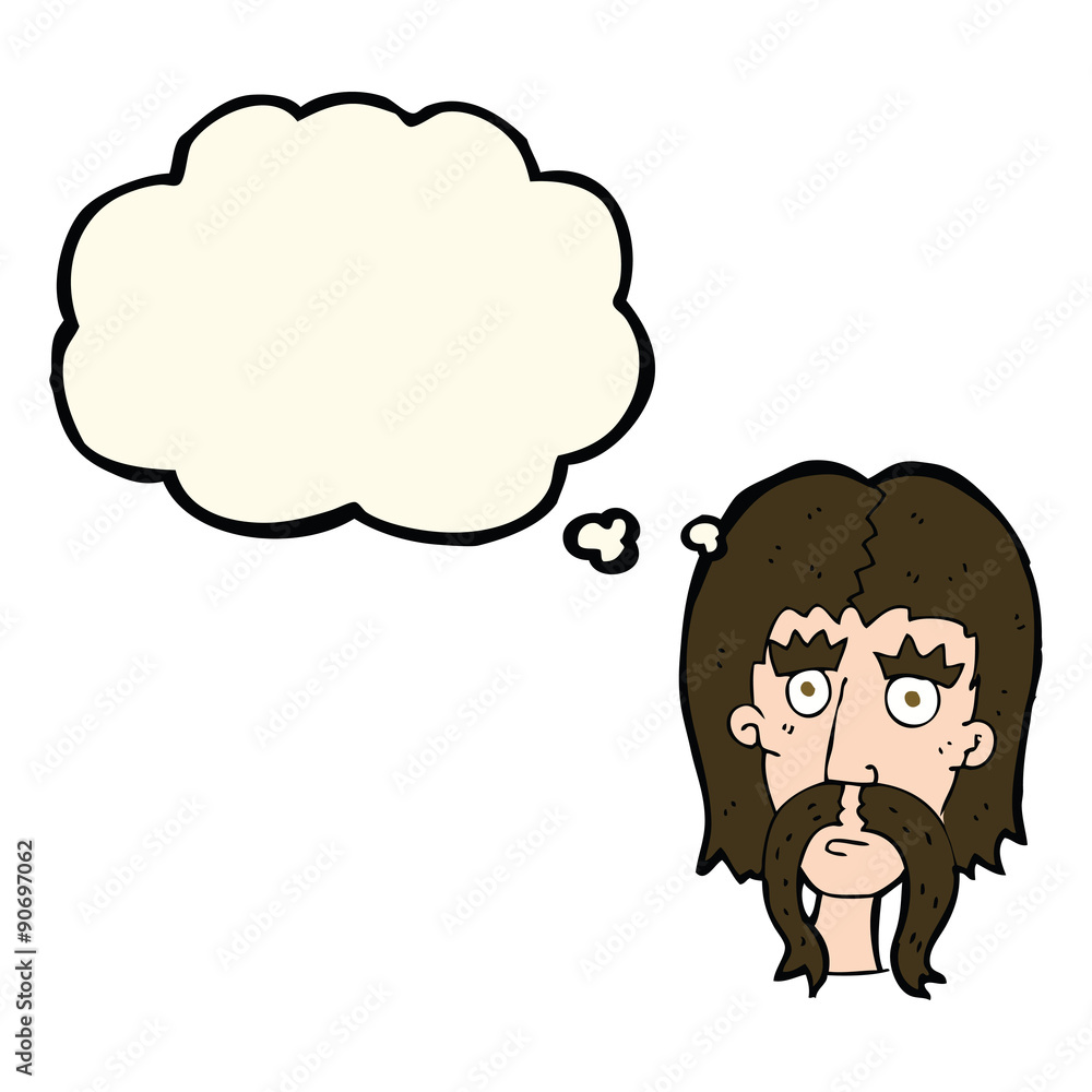 cartoon man with long mustache with thought bubble cartoon man with long mustache with thought bubble