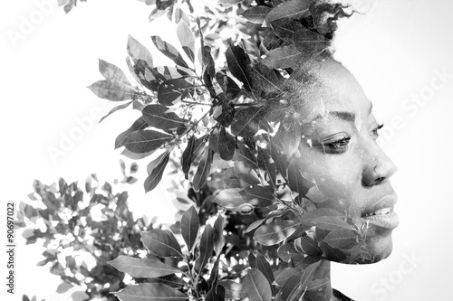 Double exposure portrait