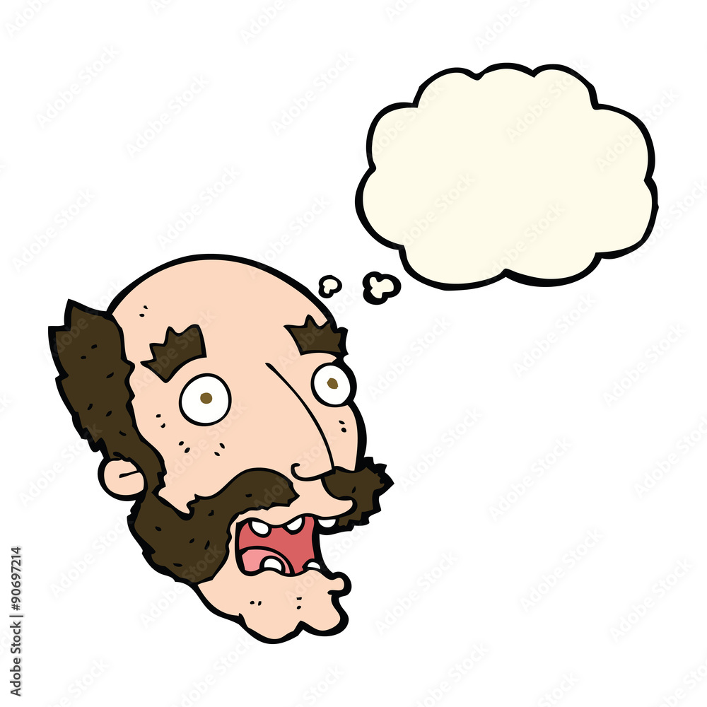 cartoon shocked old man with thought bubble cartoon shocked old man with thought bubble