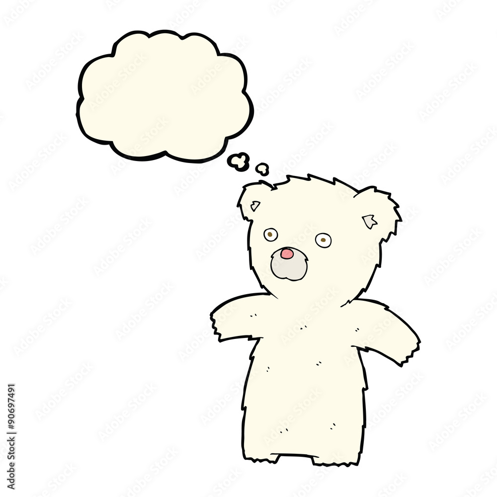 cartoon polar bear with thought bubble cartoon polar bear with thought bubble