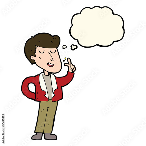 Wallpaper Mural cartoon cool guy snapping fingers with thought bubble Torontodigital.ca