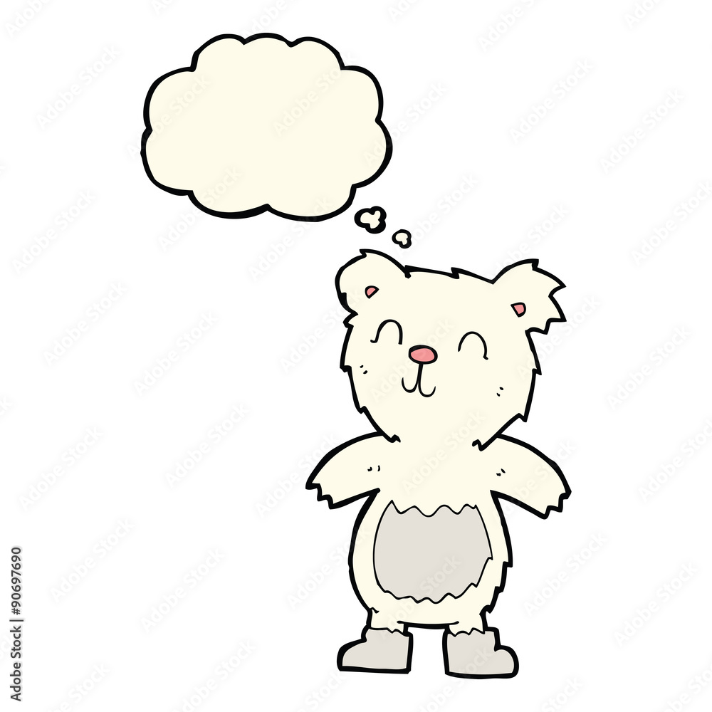 cartoon teddy polar bear with thought bubble cartoon teddy polar bear with thought bubble