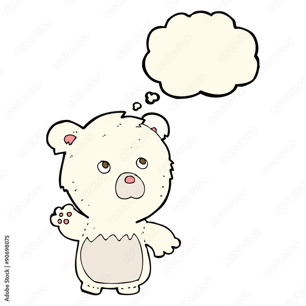 cartoon polar teddy bear with thought bubble cartoon polar teddy bear with thought bubble