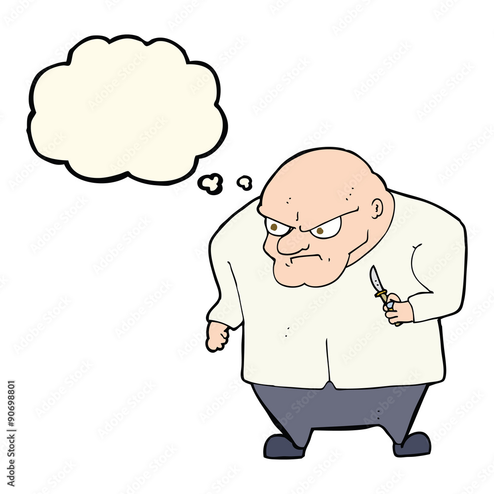 cartoon evil man with thought bubble cartoon evil man with thought bubble