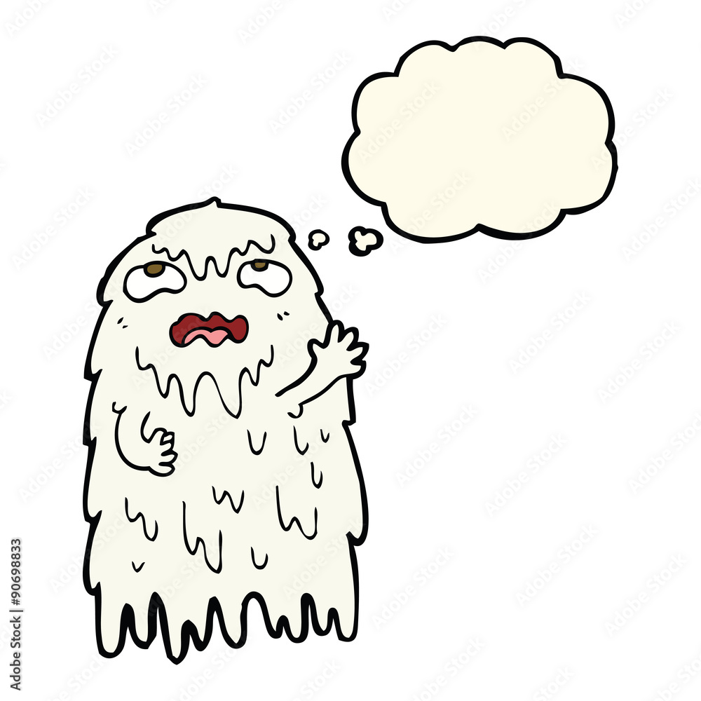 gross cartoon ghost with thought bubble gross cartoon ghost with thought bubble