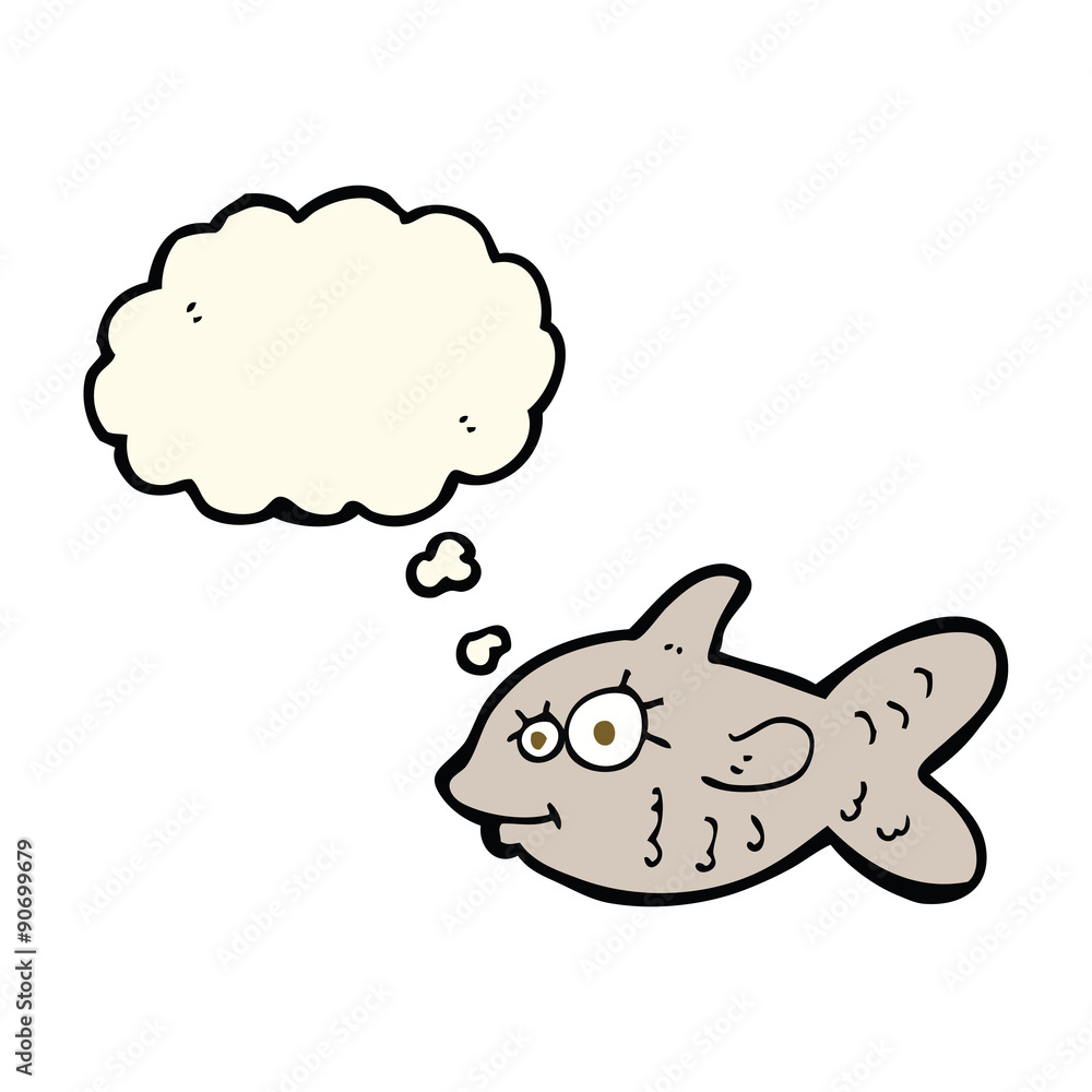 cartoon happy goldfish with thought bubble cartoon happy goldfish with thought bubble