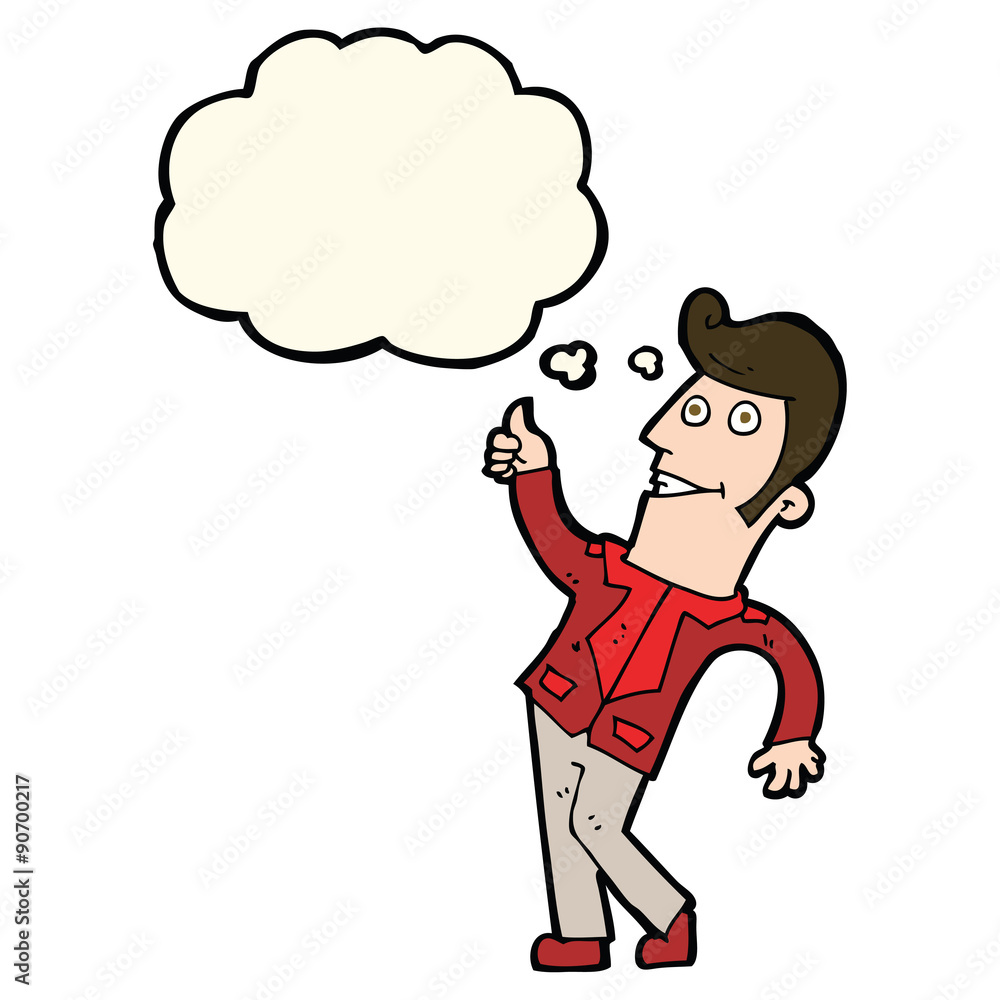 cartoon man giving thumbs up sign with thought bubble cartoon man giving thumbs up sign with thought bubble