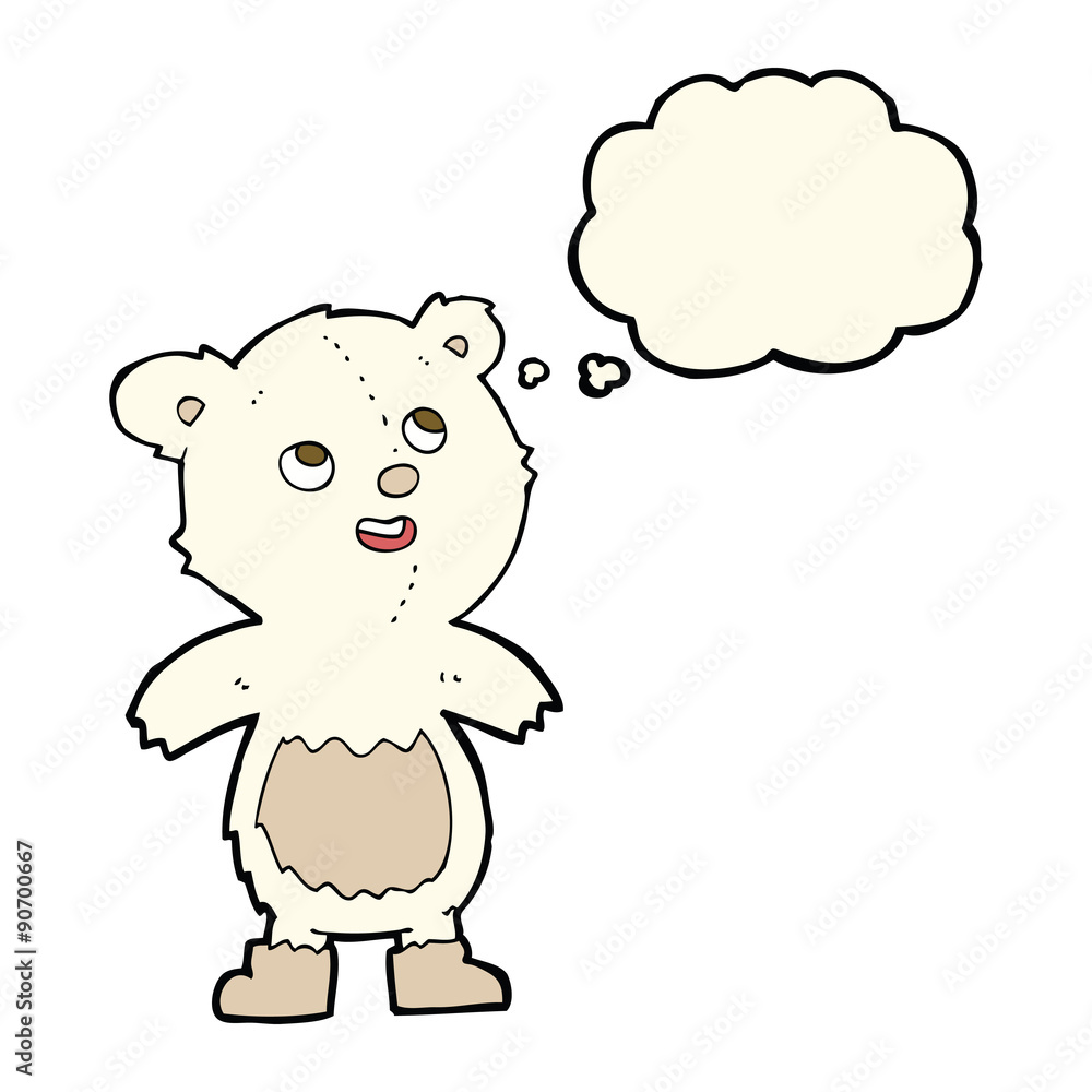cartoon polar bear with thought bubble cartoon polar bear with thought bubble