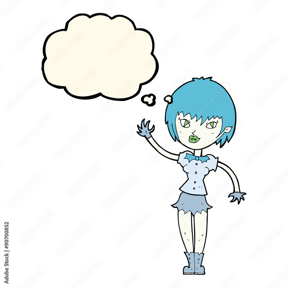 cartoon vampire girl with thought bubble cartoon vampire girl with thought bubble