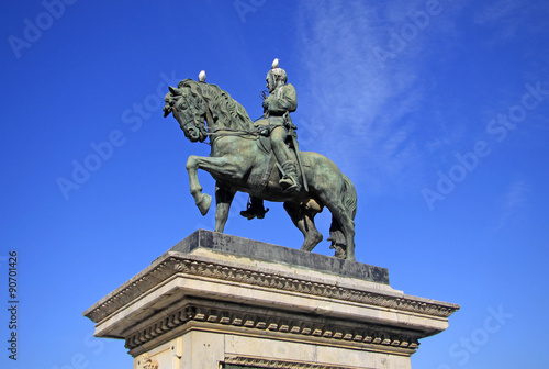 A equestrian statue representing the General Joan Prim in Barcelona  Spain