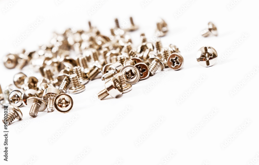 Plenty of screws isolated on white background Plenty of screws isolated on white background
