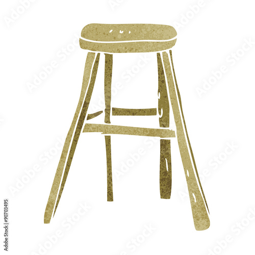 cartoon wooden stool