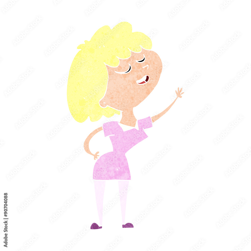 cartoon happy woman about to speak cartoon happy woman about to speak