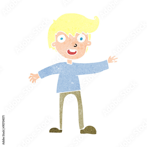 cartoon excited boy