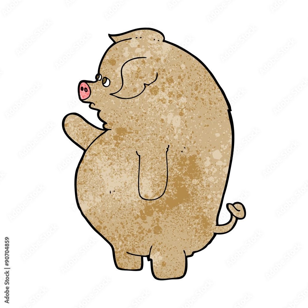 Obraz premium cartoon fat pig