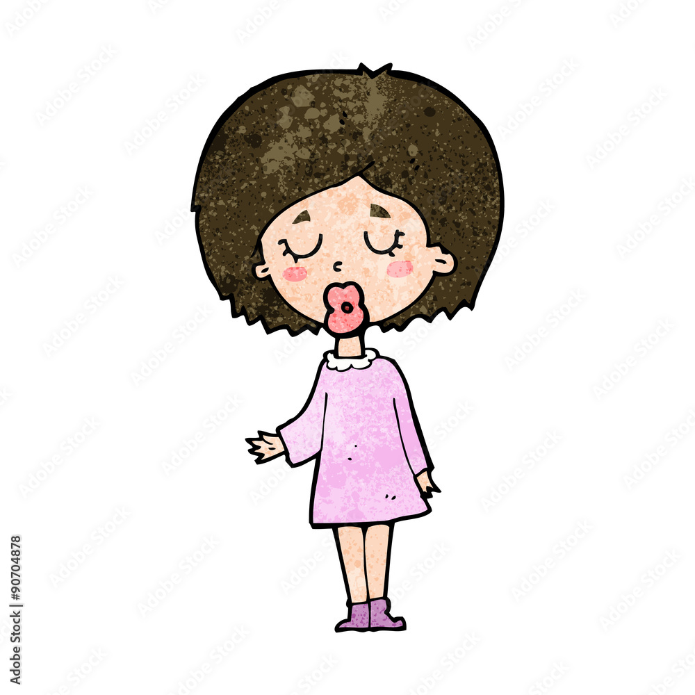 Fototapeta premium cartoon woman explaining her point