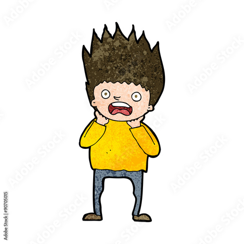 cartoon man panicking