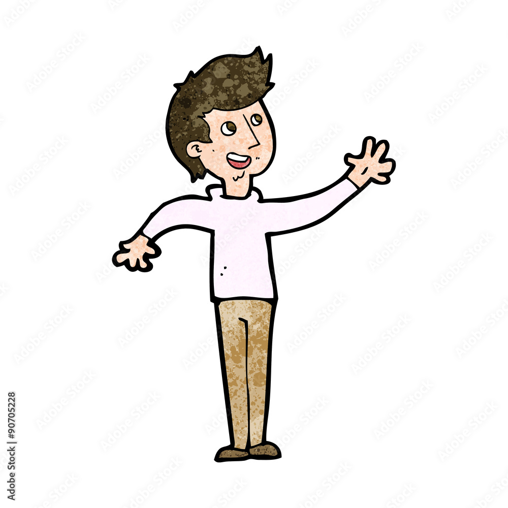 cartoon man waving cartoon man waving