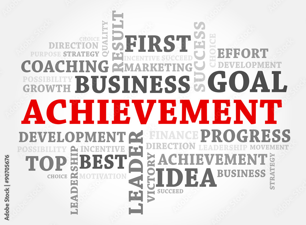 Achievement words concept, Business concept Achievement words concept, Business concept
