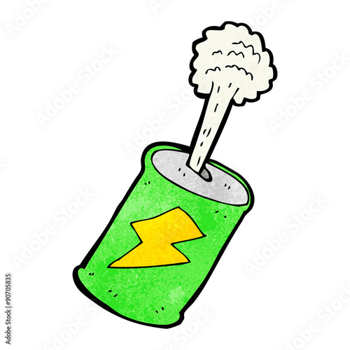 cartoon fizzing soda can